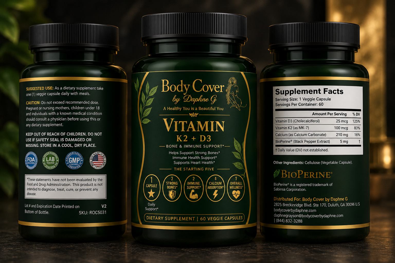 Vitamin D3 + K2 – Bone & Immune Support